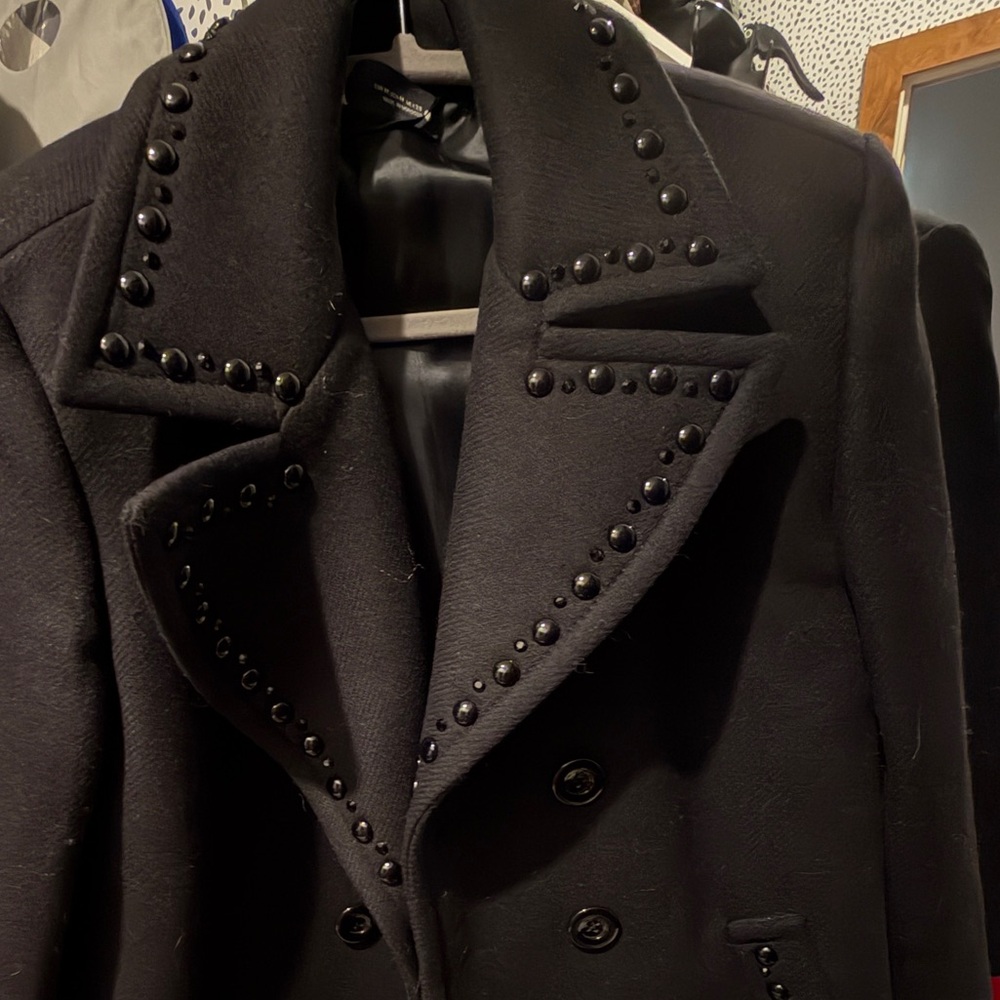 Zara Black Studded Peacoat
